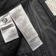 Levi's 512 Jeans Mens 31x26 Black Slim Taper Leg Dark Wash Mid Rise Stretch Denim Pants