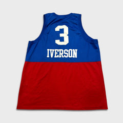 Vintage 90s Nike Allen Iverson Philadelphia 76ers Jersey Mens 2XL Blue Stitched NBA