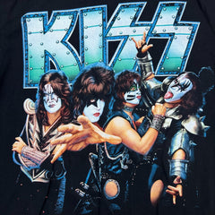 Vintage Y2K Kiss T Shirt Mens Large Black Double Sided Graphic Rock Band Tee