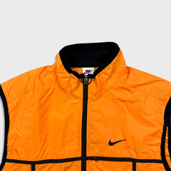 Vintage 90s Nike Vest Jacket Mens Medium Orange Sportswear Swoosh Full Zip 3M
