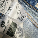 Levi's 70s Style High Flare Jeans Womens Size 26 Blue Light Wash Distressed Denim Pants