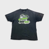 Vintage Y2K FMF Intl Racing T Shirt Mens Large Black Faded Distressed Motocross Tee