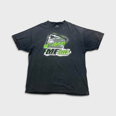 Vintage Y2K FMF Intl Racing T Shirt Mens Large Black Faded Distressed Motocross Tee