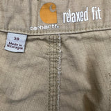 Carhartt Force Shorts Mens Size 38 Beige Relaxed Fit Ripstop Cargo Workwear