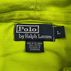 Vintage 90s Polo Ralph Lauren Hoodie Mens Large Green Pony Full Zip Lightweight