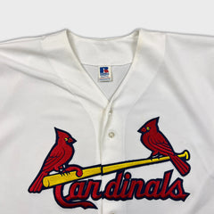 Vintage 90s Russell Athletic St. Louis Cardinals Jersey Mens 2XL White Baseball MLB