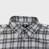 Dickies Shirt Mens Large Gray Plaid Flannel Workwear Long Sleeve Button Up