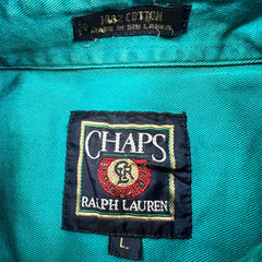 Vintage 90s Chaps Ralph Lauren Shirt Mens Large Blue Faded Casual Button Up