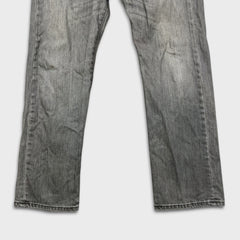 Levi's 501 Jeans Mens 34x32 Gray Original Fit Straight Faded Stone Washed Denim Pants