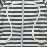 Lululemon Scuba Hoodie Womens Size 4 White Striped Full Zip Hooded Sweater