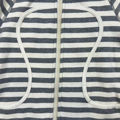 Lululemon Scuba Hoodie Womens Size 4 White Striped Full Zip Hooded Sweater