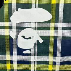 SS23 BAPE Check By Bathing Ape Tee Mens Small Black Plaid Tartan Ape Head T Shirt