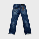 Diesel Jeans Mens 35x30 Blue Thavar Regular Slim Skinny Distressed Frayed Denim Pants
