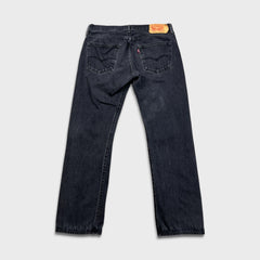 Levi's 501 Jeans Mens 34x30 Black Original Straight Leg Dark Wash Denim Pants
