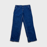 Carhartt Jeans Mens 36x32 Blue Original Dungaree Fit Workwear Baggy Denim Pants