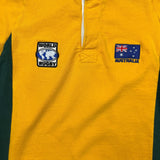Vintage 90s Barbarian Rugby Shirt Mens Medium Yellow Australia Collared Long Sleeve