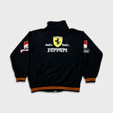 Vintage 90s Ferrari Fleece Mens 2XL Black F1 Racing Marlboro Embroidered Jacket