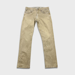 Projek Raw Pants Mens 33x32 Beige Distressed Slim Straight Leg Casual Trousers