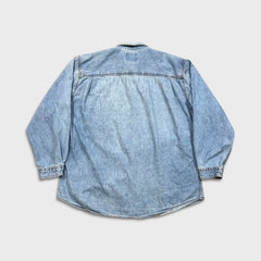 Vintage 90s Levi's Denim Shirt Mens XL Blue Orange Tab Western Button Up