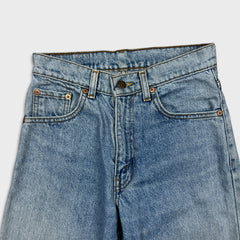 Vintage Levi’s Jeans Womens 26x30 Blue Slim Taper Light Wash Fray Distress 90s Pants