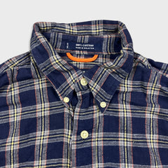 Vintage 90s Chaps Ralph Lauren Shirt Mens Medium Blue Plaid Flannel Button Up