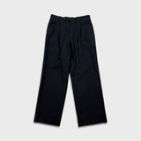 Vintage 90s Moores Dress Pants Mens 28x26 Black Straight Wool Blend Pleated Trousers