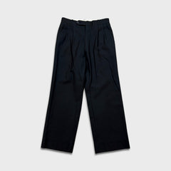 Vintage 90s Moores Dress Pants Mens 28x26 Black Straight Wool Blend Pleated Trousers