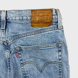 Levi's Ribcage Straight Jeans Womens 29x27 Blue High Rise Light Wash Denim Pants