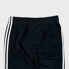 Adidas Sweatpants Mens Medium Black 3 Stripes Spell Out Taper Leg Fleece Jogger