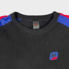 Vintage 90s Nike Sportswear Fleece Mens Small Black Swoosh Pullover Jacket