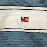 Vintage 90s Polo Ralph Lauren Company Shirt Mens Large White Flag Striped Short Sleeve