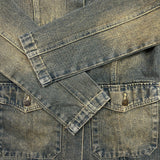 Vintage 90s Garam Debutant Japanese Denim Jacket Mens Medium Blue Sun Faded Trucker