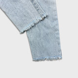 Levi's 501 S Jeans Women 26x29 Blue Skinny High Rise Light Wash Distressed Denim Pants