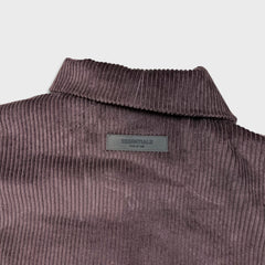 SS23 Fear of God Essentials Corduroy Shirt Jacket Mens Small Purple Oversized