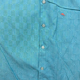 Tommy Bahama Shirt Mens Large Blue Hawaiian Checkered Preppy Button Up