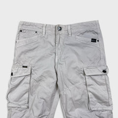 G-Star Raw Pants Mens 32x34 White Straight Fit Casual Utility Cargo Trousers