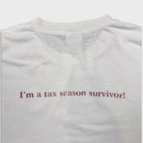Vintage 1999 IRS Form 1040 Tax Season Survivor T Shirt Mens XL White Novelty Tee