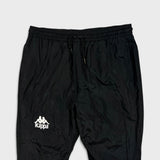 Kappa Track Pants Mens Large Black Lightweight Athletic Taper Leg Gym Jogger