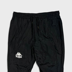 Kappa Track Pants Mens Large Black Lightweight Athletic Taper Leg Gym Jogger