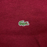 Vintage 80s Lacoste Wool Blend Sweater Mens Large Red V-Neck Pullover