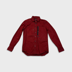 G-Star Raw Powel Slim Shirt Mens Medium Red Preppy Long Sleeve Button Up