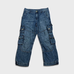 Lauren Ralph Lauren Jeans Womens Size 10 Blue Cropped Cargo Dark Wash Denim Pants