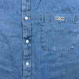 Obey Shirt Mens XL Blue Workwear Long Sleeve Button Up Medium Wash Denim