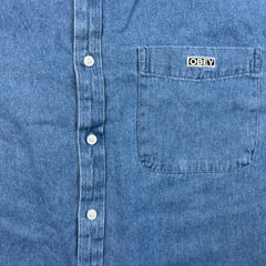 Obey Shirt Mens XL Blue Workwear Long Sleeve Button Up Medium Wash Denim