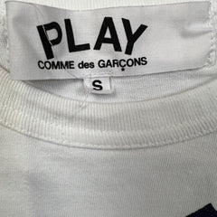 Comme des Garcons Play T Shirt Mens Small White CDG Play Polka Dot Heart Tee
