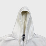 Vintage 90s Polo Ralph Lauren Hoodie Mens Large White Pony Full Zip Waffle Hooded Sweater