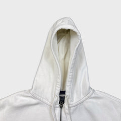 Vintage 90s Polo Ralph Lauren Hoodie Mens Large White Pony Full Zip Waffle Hooded Sweater