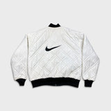 Vintage 90s Nike Jacket Mens Large Black Big Swoosh Reversible Quilted Bomber