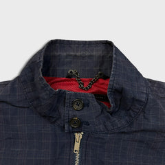 Marc by Marc Jacobs Jacket Mens Medium Blue Full Zip Plaid Windbreaker Bomber