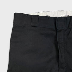 Dickies Pants Mens 32x32 Black Loose Fit Double Knee Workwear Baggy Trouser